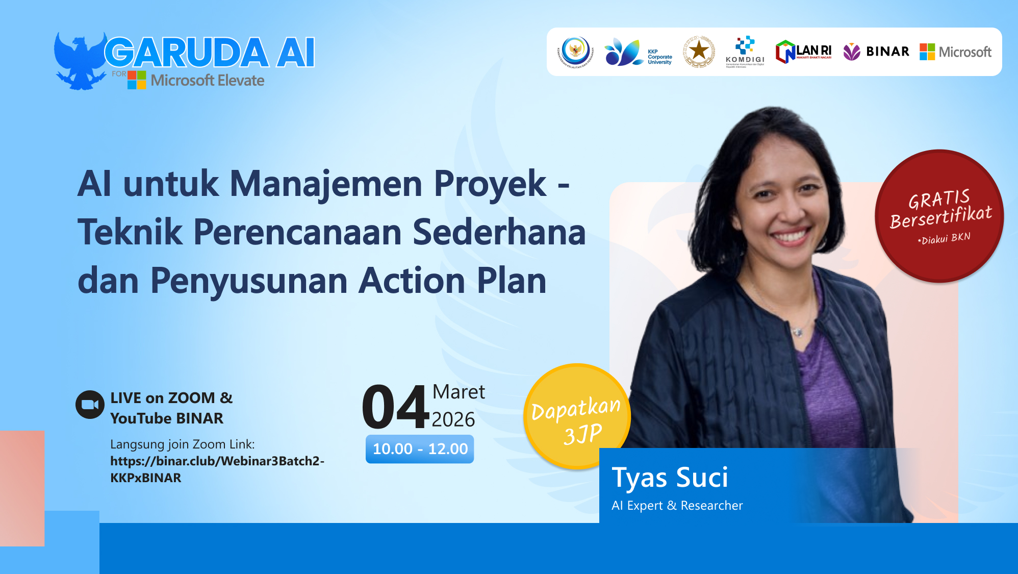 KKPxBINAR: AI untuk Manajemen Proyek - Teknik Perencanaan Sederhana dan Penyusunan Action Plan