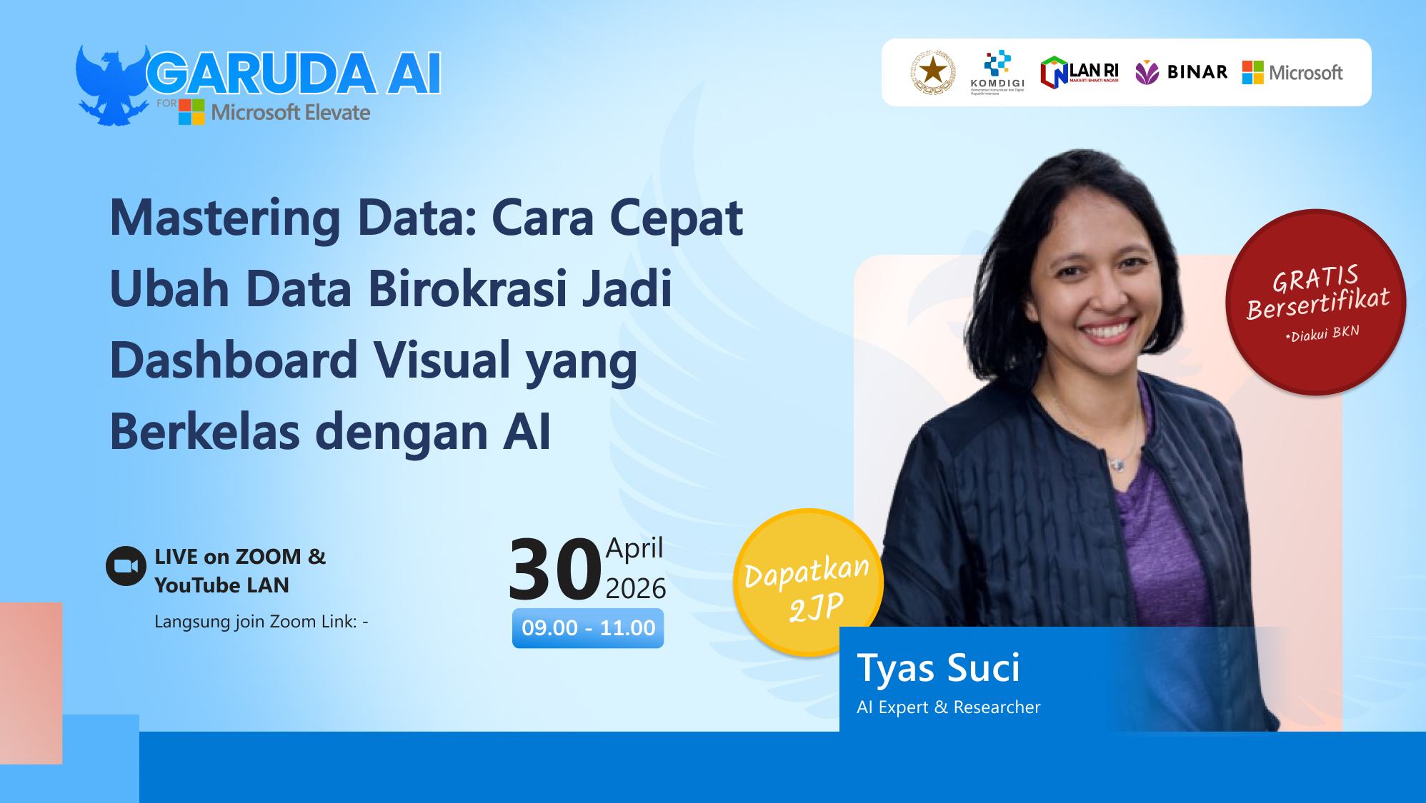 LAN x BINAR - Mastering Data: Cara Cepat Ubah Data Birokrasi Jadi Dashboard Visual yang Berkelas dengan AI