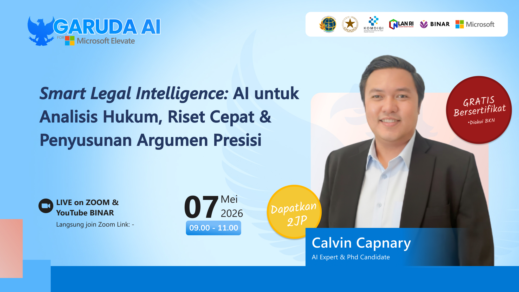 ATR/BPNxBINAR: Smart Legal Intelligence: AI untuk Analisis Hukum, Riset Cepat & Penyusunan Argumen Presisi