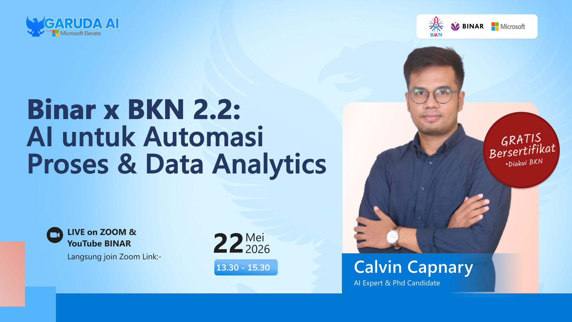 BINARxBKN Angkatan 2 Webinar Ke-3:AI untuk Monitoring, Anomaly Detection  & Risk Based-Audit